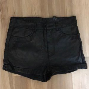 Faux leather shorts